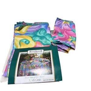 Vtg Home Statements Fashion Industries Mardi Gras 52x70 Oblong Tablecloth